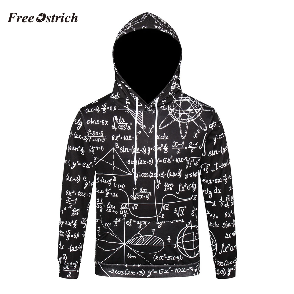 

Free Ostrich Men's Sweatershirt With Math Formula Printing Long Sleeve Sweatershirt For Men Fashion Autumn Winter Men's Tops
