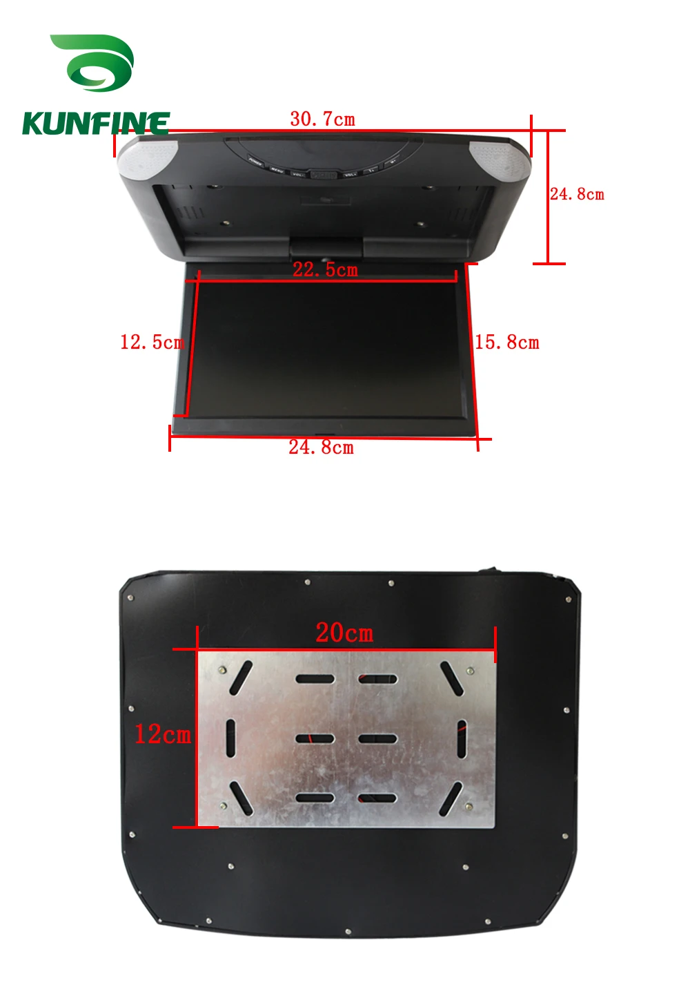 10," монитор крыши автомобиля ЖК-дисплей откидной вниз экран накладные Мультимедиа Видео потолок крыши держатель для планшетов встроенный ИК/FM USB передатчик