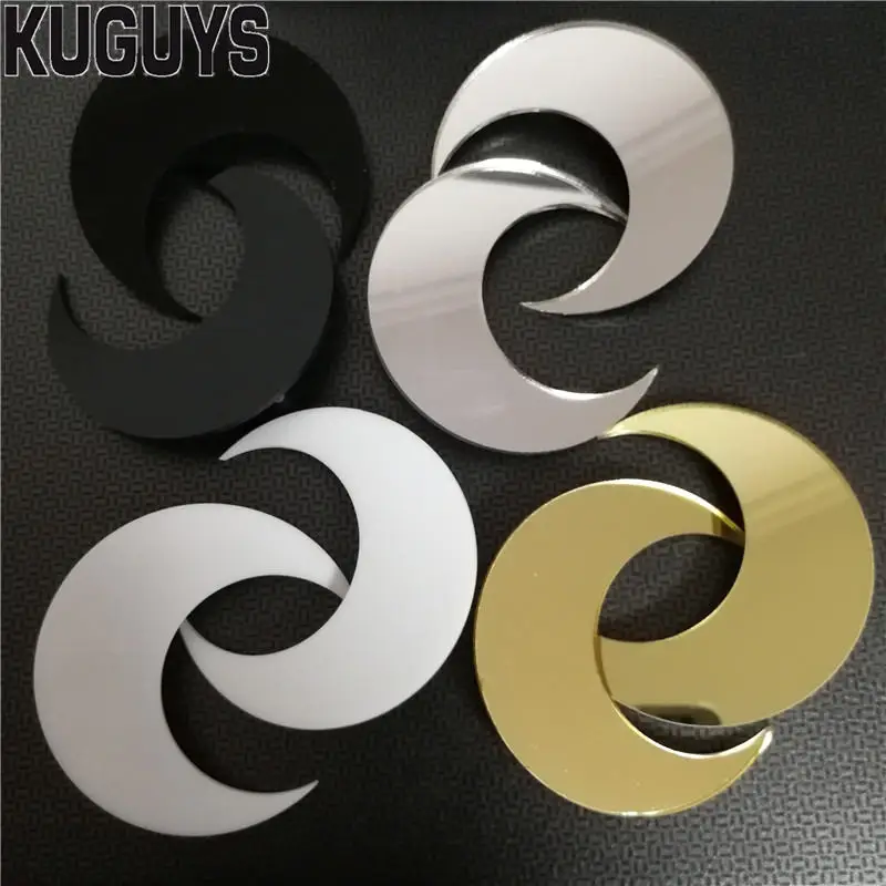 Женские акриловые серьги гвоздики KUGUYS полумесяц крупные с Луной|stud earrings|stud earrings