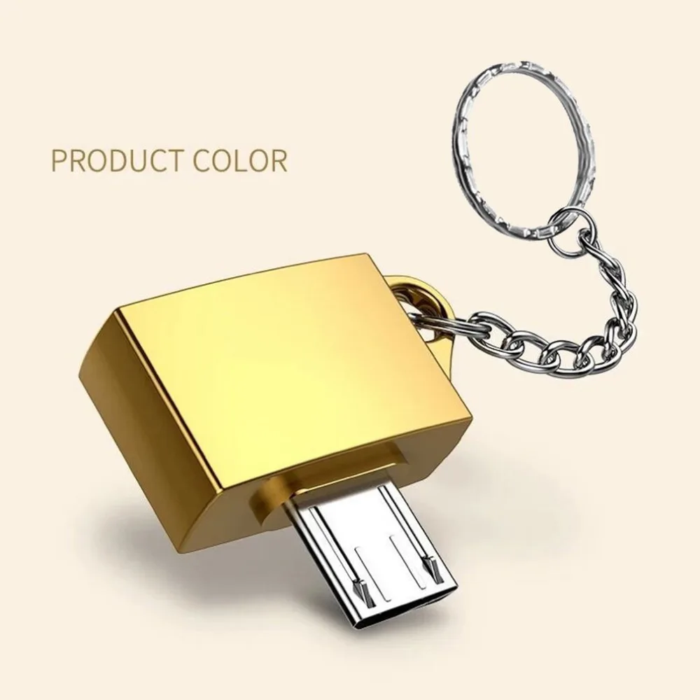 

1Pcs Quality Ultra Potable Metal USB 2.0 Micro USB OTG Adapter for Android Device with Key Chain Ring Holder