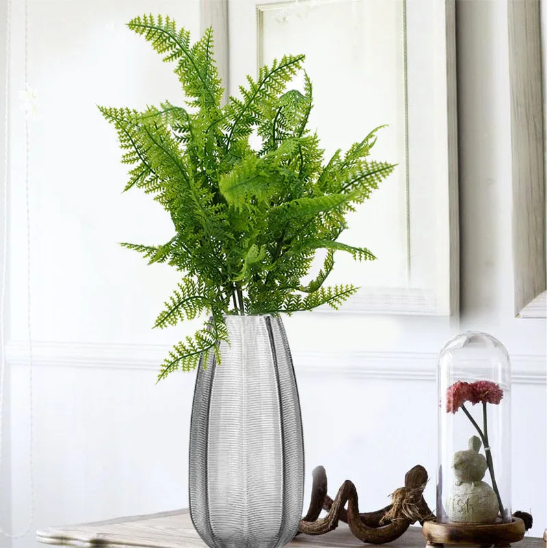 

Artificial Fern Grass Green Plant Fake Fern Leaves Flower Wall Hanging Plants Home Wedding Shop Decoration