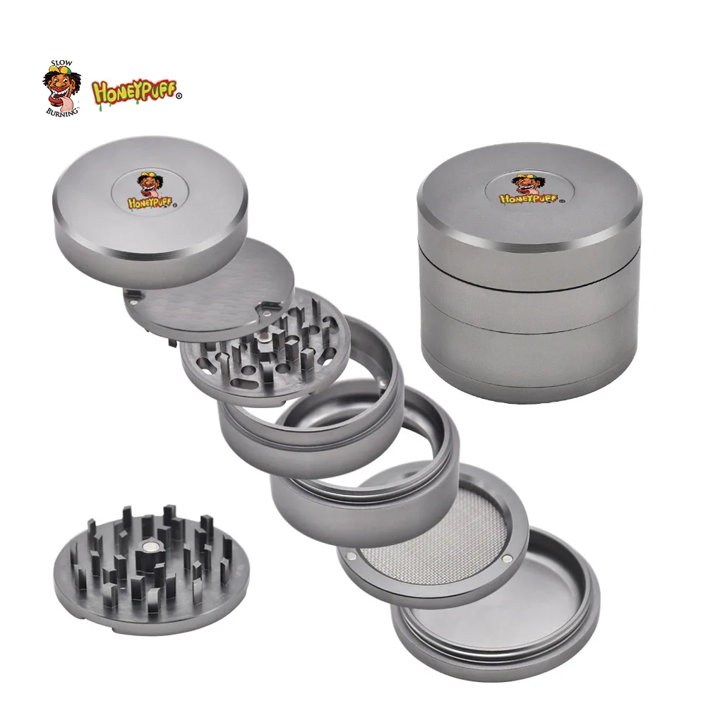 Скидка HONEYPUFF оригинальный самолет алюминиевый травяной шлифовальный станок 63 мм со съемными алмазными зубьями экран табачная шлифовальная машина...