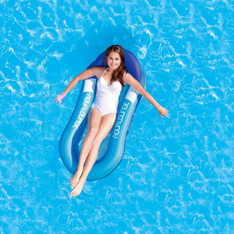 Best BESTWAY Water Hammock Single People Increase Inflatable Beach Lounger Backrest Recliner Floating Sleeping Bed Chair Cushion