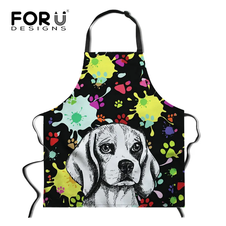 L4932R FORUDESIGNS граффити Шнауцер печати работы кухня фартук для мужчин женщин Регулируемый шеф повар пособия по кулинарии фартук для выпечки фартуки - Цвет: L4932R
