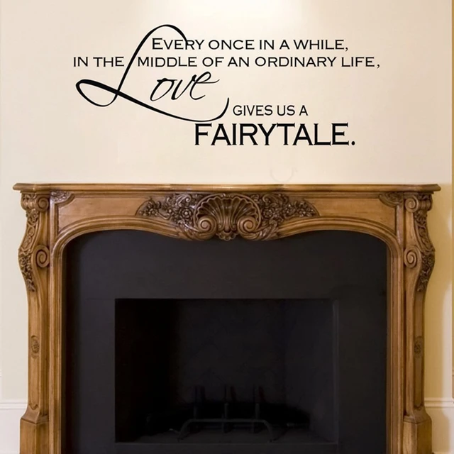 love gives us a fairytale wall stickers bedroom decor vinyl art fireplace wall decal quotes free shipping-in Wall Stickers from Home & Garden on Aliexpress.com | Alibaba Group