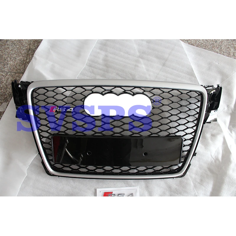 

High Quality ABS Front Middle Grille RS4-Styling Black Painted For Audi A4 S4 RS4 B8 Sedan / Coupe / Convertible 2008-2012