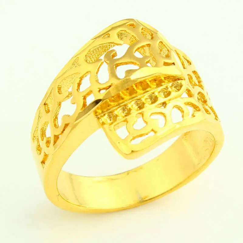 Luxury Ethiopian Wedding Gold Ring For Women 24k Color Trendy Luxury Ethiopian Wedding Gold Ring For Women 24k Color Trendy African India Kenya Middle East Item In Rings From Jewelry Accessories On