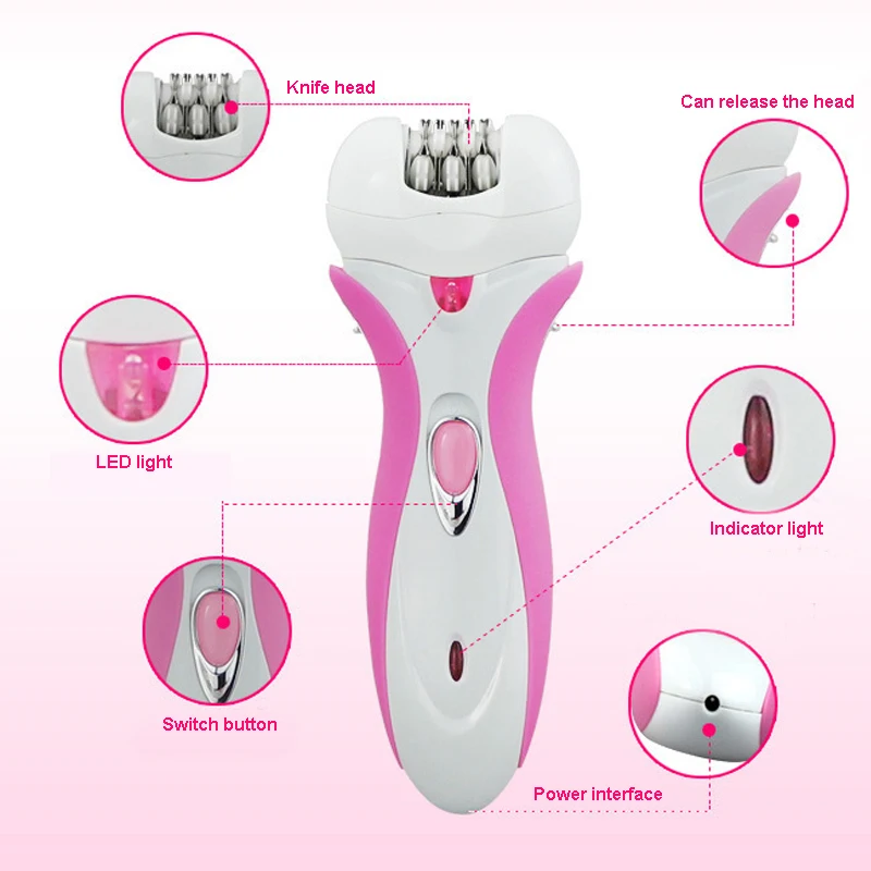 4 в 1 женский эпилятор электробритва Профессиональный депиляцион для ног женский эпилятор для волос Эпилятор зоны бикини инструменты для эпиляции