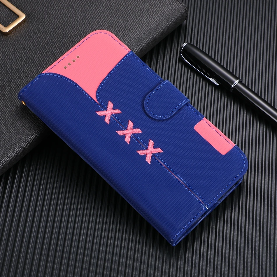 

Woven for Samsung galaxy A6 2018 Coque Embroidery Color collision Unique Flip Wallet Clip stand fundas A7 A8 A9 note9 Phone Case