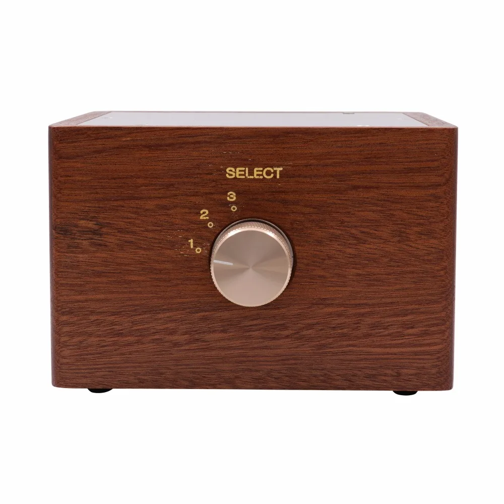3 способа Hifi аудио источники сигнала селектор Changer Switcher твердой древесины шасси 24 К Позолоченные RCA домкраты WBT припоя тефлоновый провод