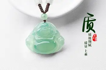 

Jasper Jade Emerald Jade Buddha full of green pendant female natural jade Buddha public items Fall Maitreya Jade Pendant a goods
