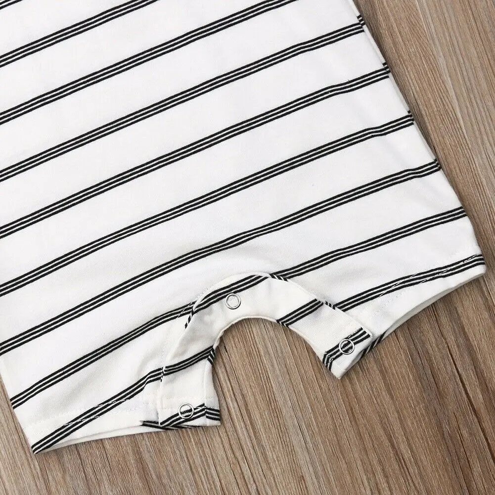 Baby Bodysuits comfotable 2019 Baby Summer Clothing 0-24 Newborn Infant Baby Boy Girl Striped Romper Clothes Sleeveless Striped Summer Outfit Jumpsuit Baby Bodysuits classic