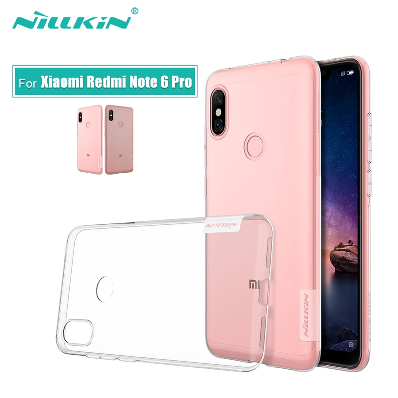

redmi note 6 pro Case Nillkin Nature Transparent Clear Soft silicon TPU Protector cover for xiaomi redmi note 6 pro case 6.26''