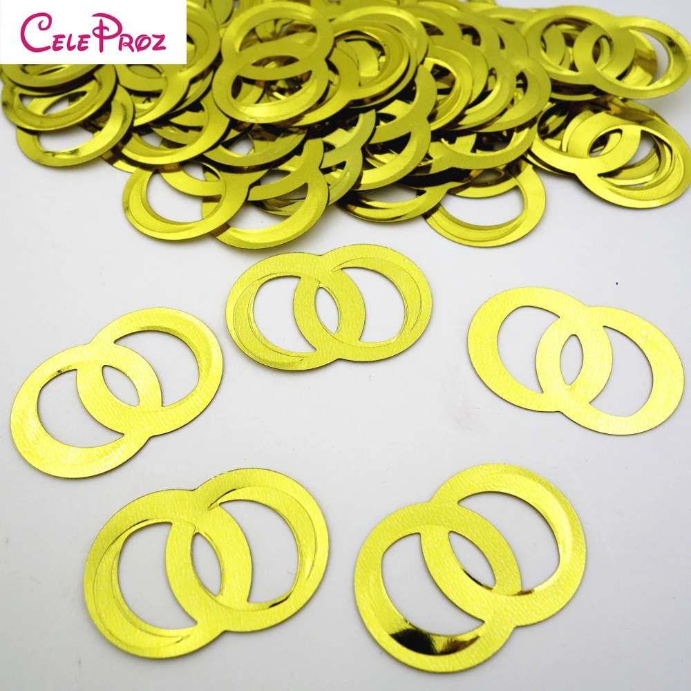 

(45g/Lot) Golden Dual-Circle Ring Sequin Confetti Wedding Bachelorette Party Fun Party Supplies