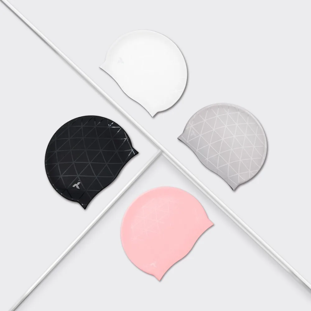 

Vector 3D Elastic Silica Gel Swimming Caps Waterproof Ear Protection Adult Men Women Long Hair Swimming Hat Cover Ear Bone Pool