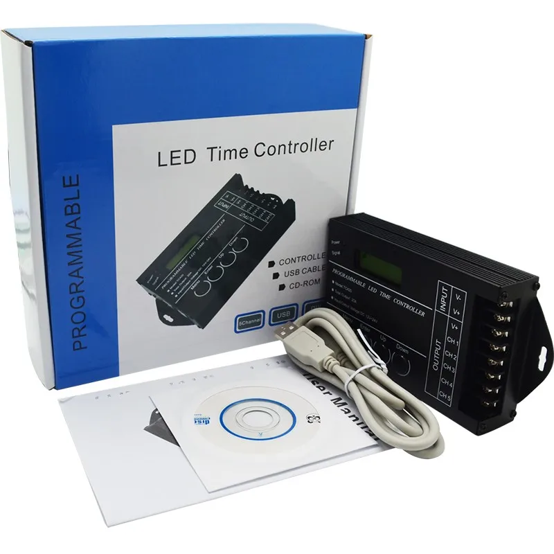 

LED upgraded TC420 TC421 time programmable 5 CH output led strip light controller, Widely used in aquariums, fish tank, plant gr
