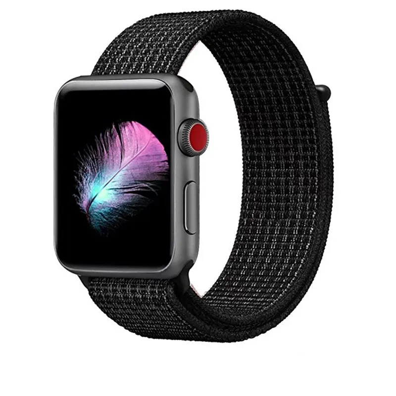 Нейлоновый спортивный бесшовный ремешок Ремешки для наручных часов Apple Watch 5 Группа 44 мм, 42 мм, 40 мм 38 м Ремешок для наручных часов Iwatch серии 5/4/3/2/1 ремешок для часов