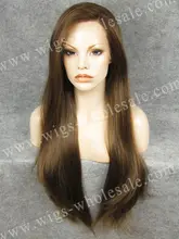 N22 Extra Long Straight Wig Natural Brown Wig Synthetic Lace Front Wig