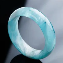 Из натуральной голубой драгоценный камень кристалл Для женщин очаровательные модные браслеты для запястий внутренняя Диаметр 53 мм