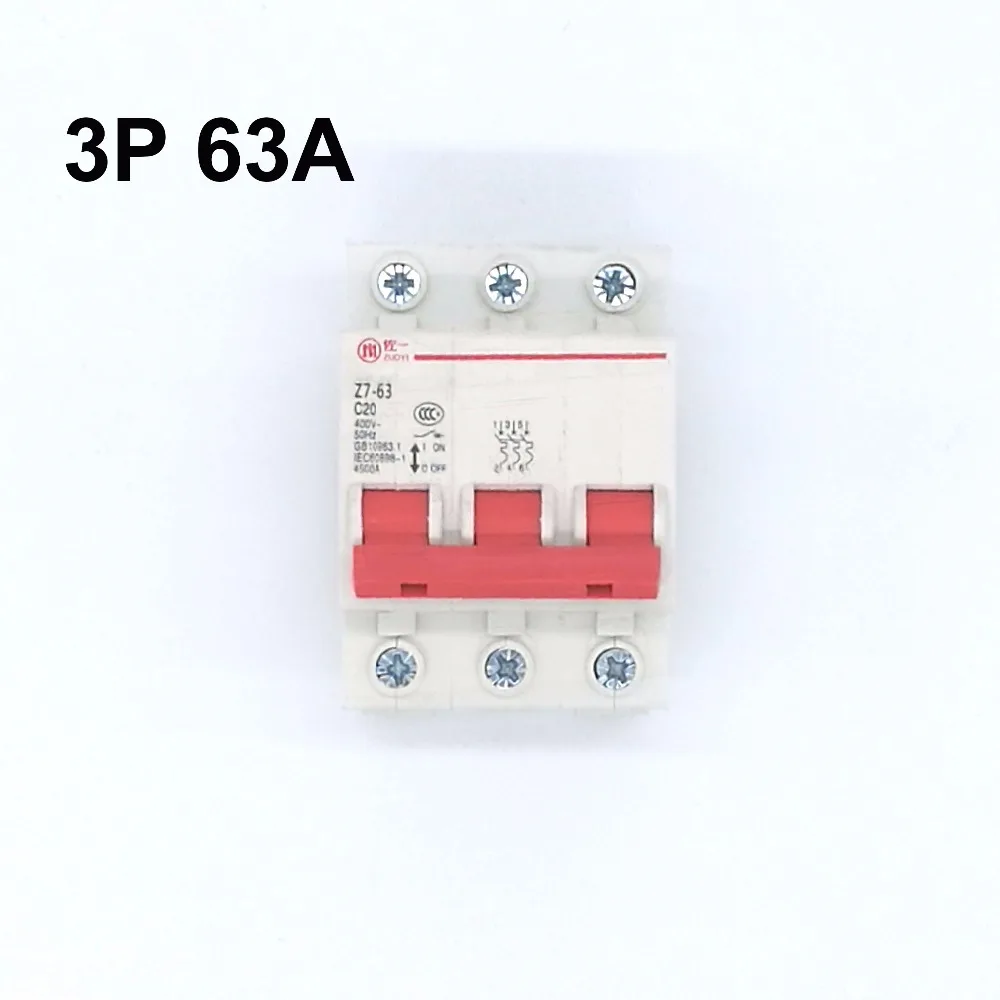 

3P 63A 400V~ 50HZ/60HZ Circuit breaker AC MCB safety breaker C type High Standard Quality