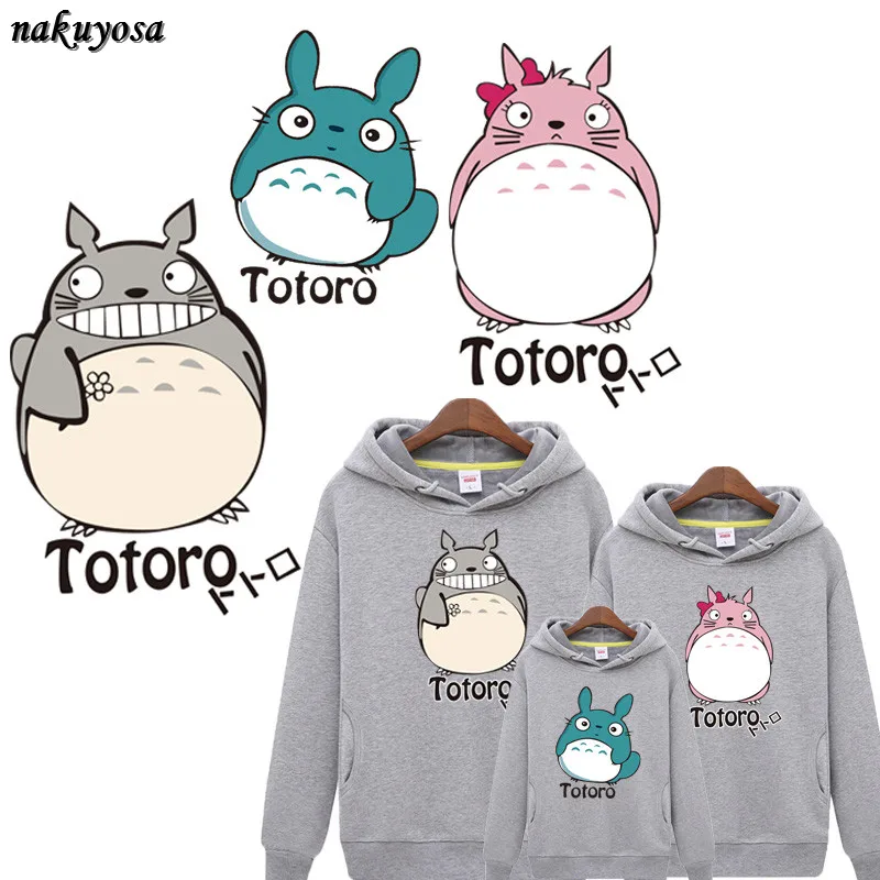 

Cartoon My Neighbor Totoro Heat Transfer Stickers for family Cloth Patches DIY Classic Coat Iron-on Patch Appliqued 27*19CM