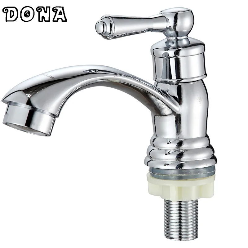 

Wholesale and retail Chrome plating bathroom single cold basin faucet sink mixer tap free shipping DONA2032