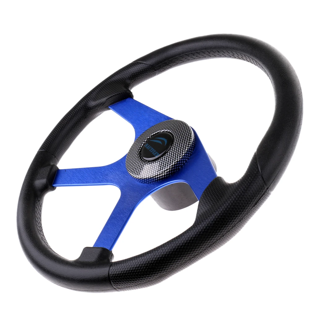 360mm Aluminum Alloy Marine Boat Sport Steering Wheel 4 Spoke 3/4' Shaft for Canoe Kayak Inflatable Boat Replacement Accessories