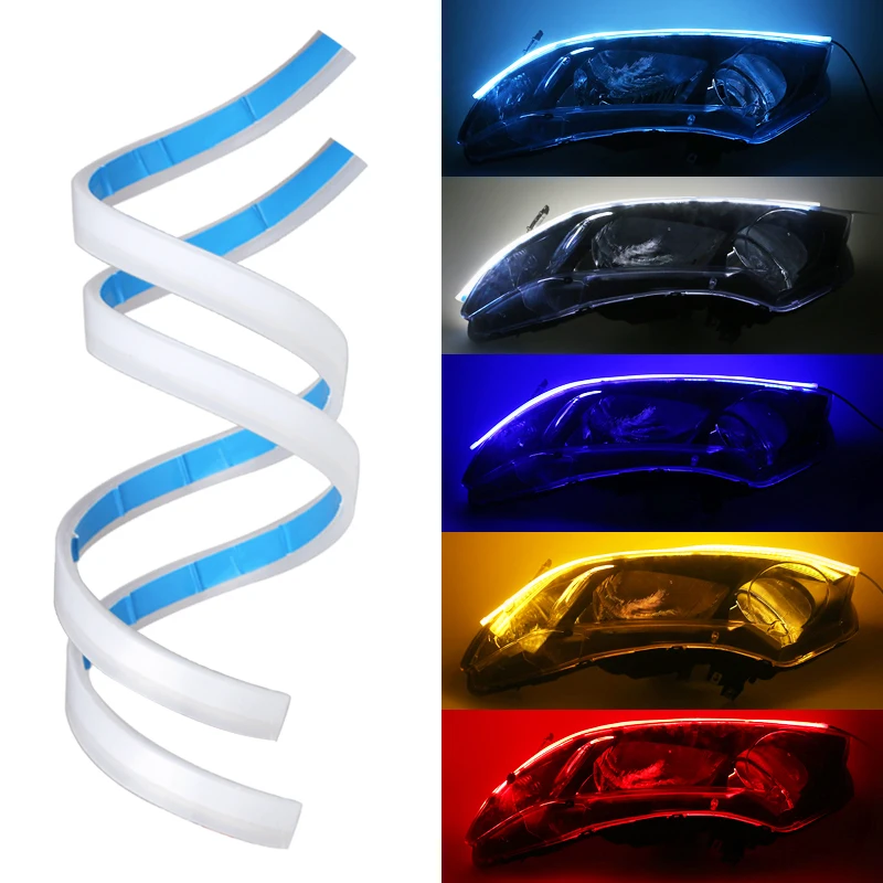 

2Pcs/Set 30cm 45cm 60cm Flexible Car DRL Led Daytime Running Lights Turn Signal Strip Headlight Assembly Auto Lamps Car Styling