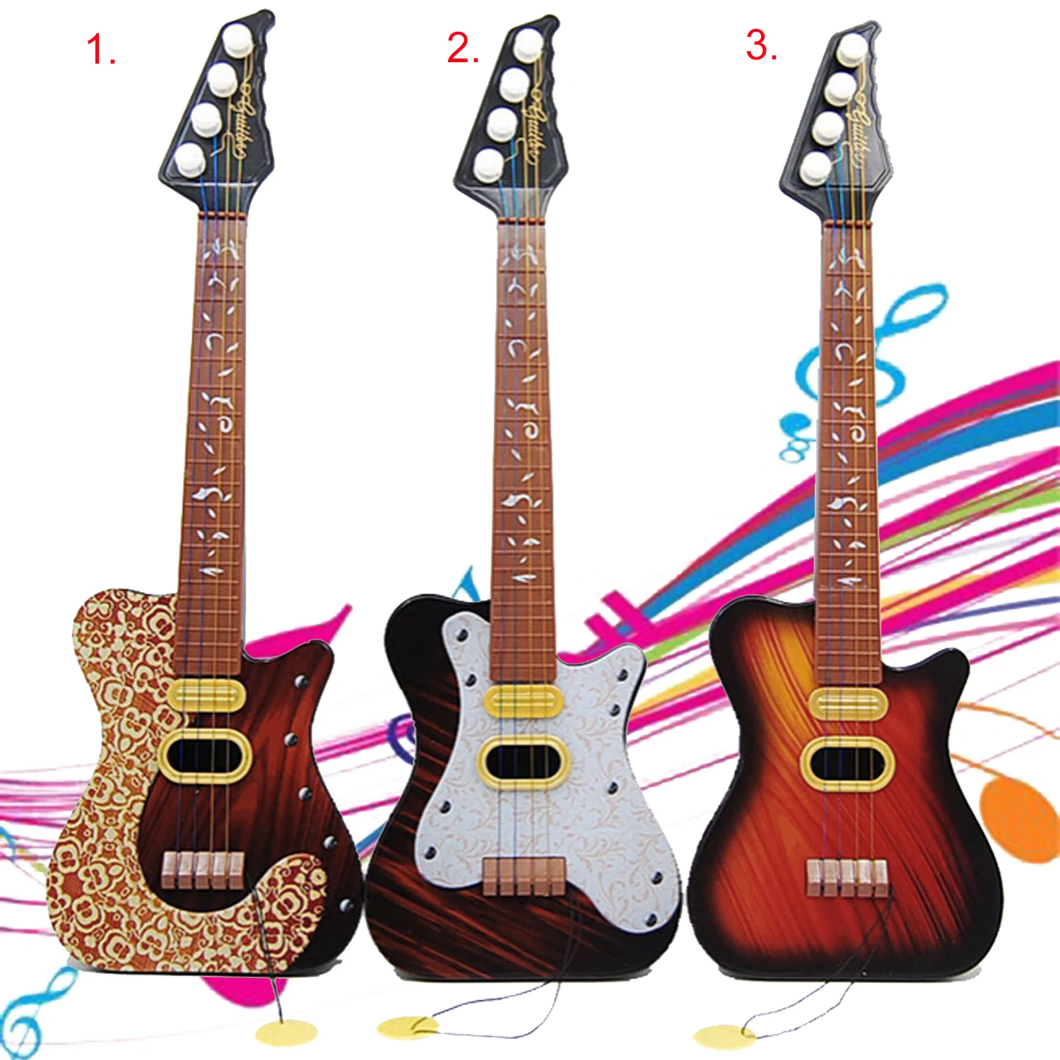 

Plastic Pop 4 Strings Guitar Simulation Ukulele Children Baby Educational Wisdom Development Gift Kids Musical Instrument Toy