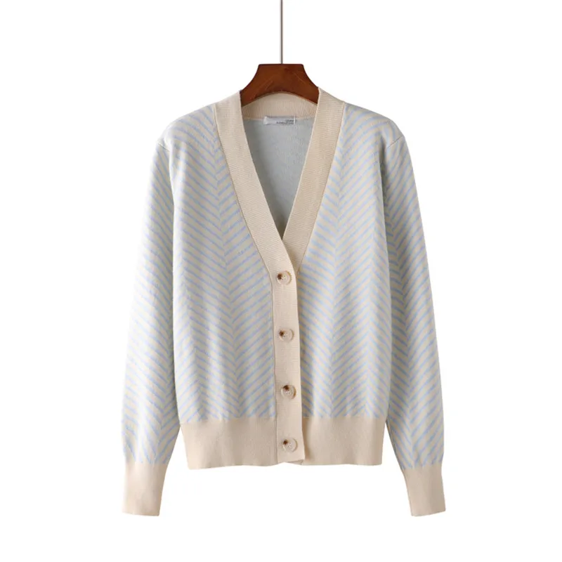 2019 New Spring Autumn Women Knitted Cardigan Fashion Elegant Outside Ladies Knitwear Coat Loose Long-Sleeved Female Tops Lj353