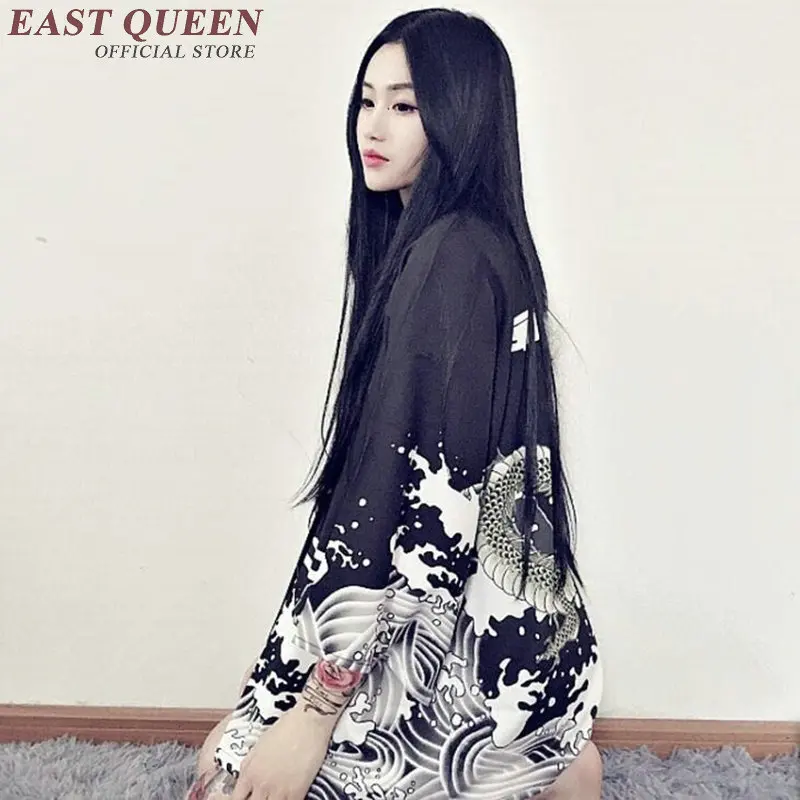 Kimono cardigan japanese japan beach kimono shirt femme traditional 2018 japanese kimono traditional robe ladies dragon KK097