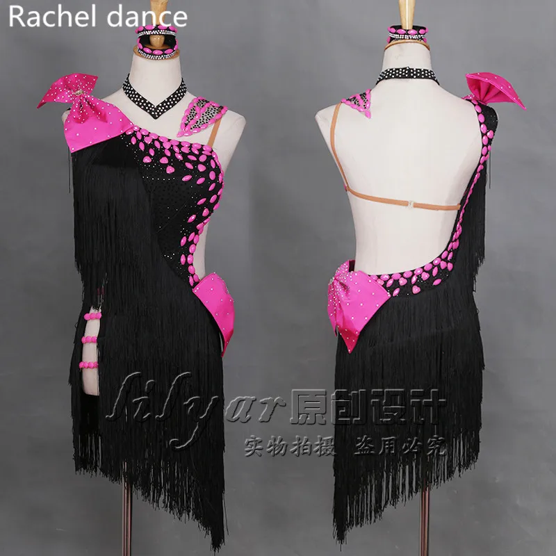 

Latin Dance Dress Women Harness Diamond Style Back Opening Irregular Salsa Tango Rumba Flamengo Latin Dance Competition Costumes