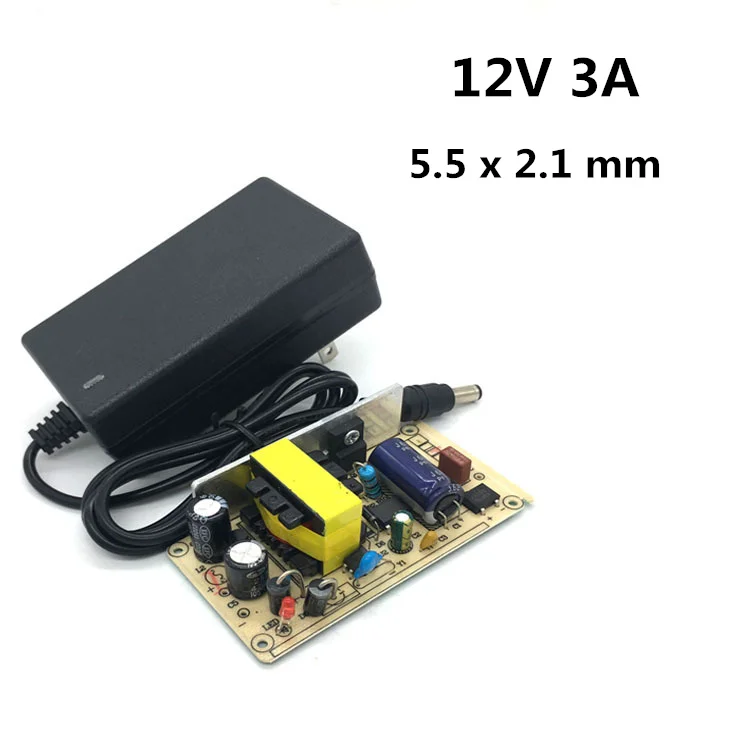 

Power Adapter Driver Supply Charger 12V 3A US Plug 5.5mm x 2.1mm Switching 12 Volt Power Supply for led light lamp monitor