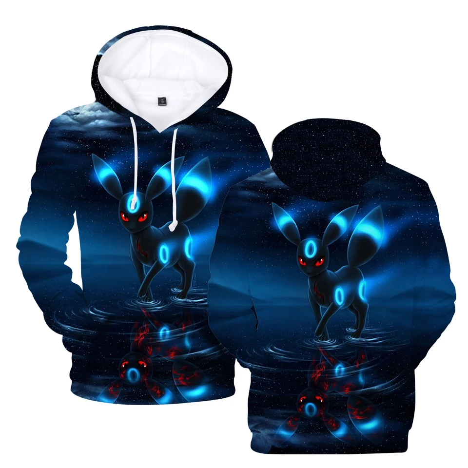  2019 new Pokemon Umbreon casual 3D print hoodies men/women winter fleece anime hoodie sweatshirt fa