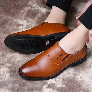 

BVNOBET Men Dress Shoes Brand Designer Loafers Soft Leather Business Shoes For Men Formal Mariage Wedding Shoes Heren Schoenen