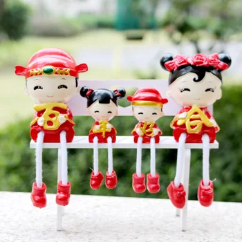 

A hundred ood living room wine cabinets small decorations resin hanging feet doll ornaments a family of four wedding modern