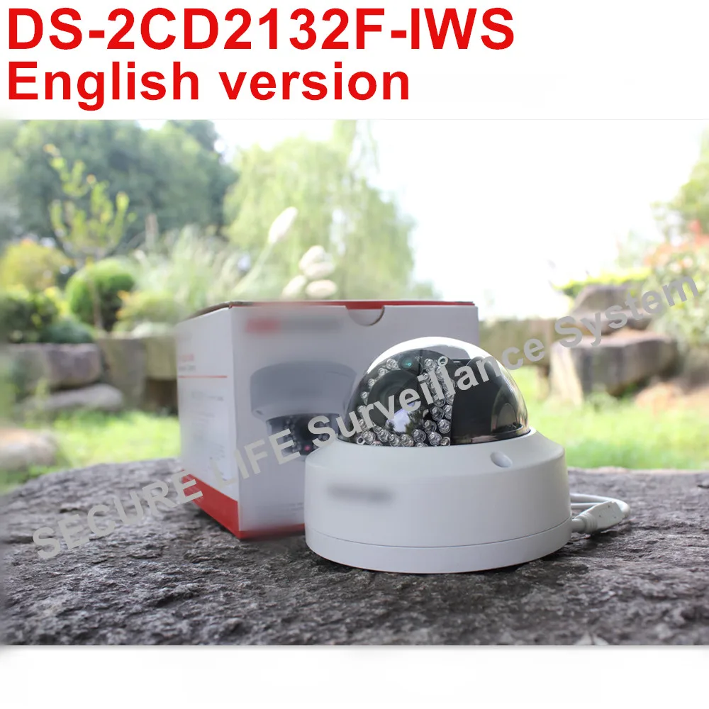 DHL free shipping English version DS-2CD2132F-IWS 3MP wireless CCTV camera POE, mini wifi dome IP security camera H.264