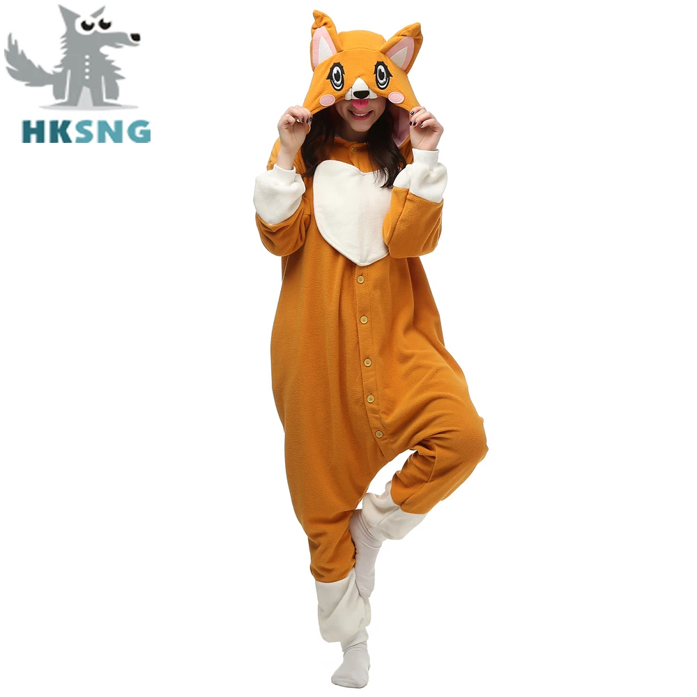 New Animal Adult Cute Corgi Dog Pajamas Footed Kigurumi Onesies Cosplay Costumes On Sale Unisex Sleepwear Christmas Gift