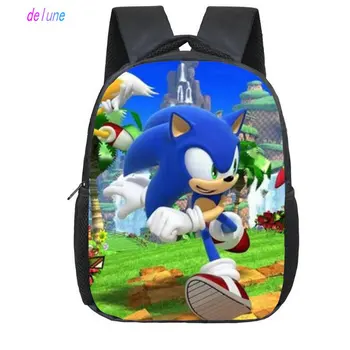 

12 Inch Super Mario Bros Sonic Boom Hedgehogs Kindergarten School Bags Bookbags Children Baby Toddler bag Kids Backpack Gift
