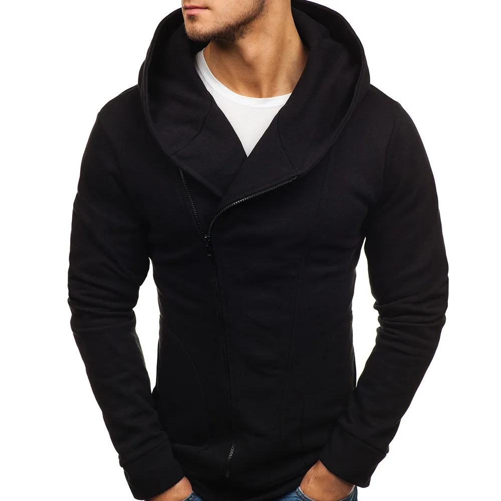 

FeiTong Hoodie Sweatshirts Men Autumn Winter Solid Hooded Outwear Tops Blouse Sweatshirt for Men Hoody