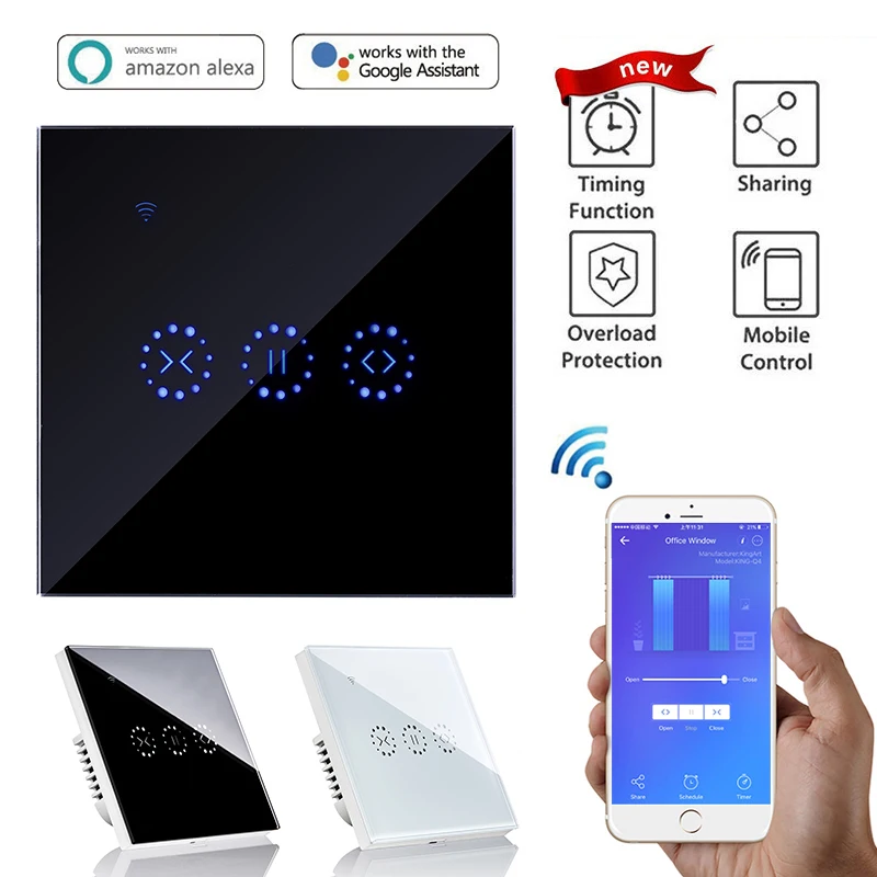 Ewelink smart curtain motor Electrical Blinds WiFi Switch Touch APP Voice Control by Alexa Echo Google Home AC 110 V 220V EU/US
