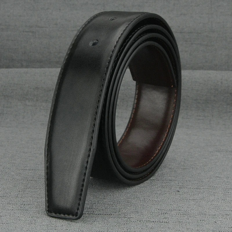 

3.3cm wide without buckle only belts Black solid genuine leather Waist Strap Casual Waistband Cowskin belt men