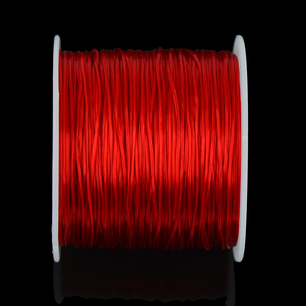 50 Yards Stretch Polyester Crystal String Cord Roll Jewelry Making DIY Red