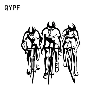 

QYPF 14.1*15.3CM Interesting Gym Bicycle Sport Decor Car Sticker Reflective Accessories Silhouette Vinyl C16-0885