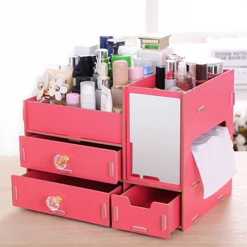

Cosmetics Receiving Box Creative Desktop Wood Receiving Box Simple Modern Cosmetic Organizer Eco-Friendly