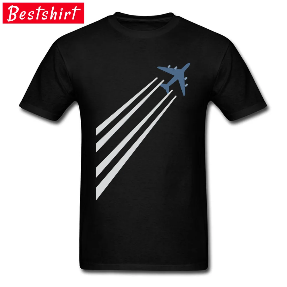 Company Mens Tshirts Round Neck Short Sleeve 100% Cotton Fashionable Tops & Tees comfortable Tops Shirts Top Quality Sky train simplified aircraft pilot art black