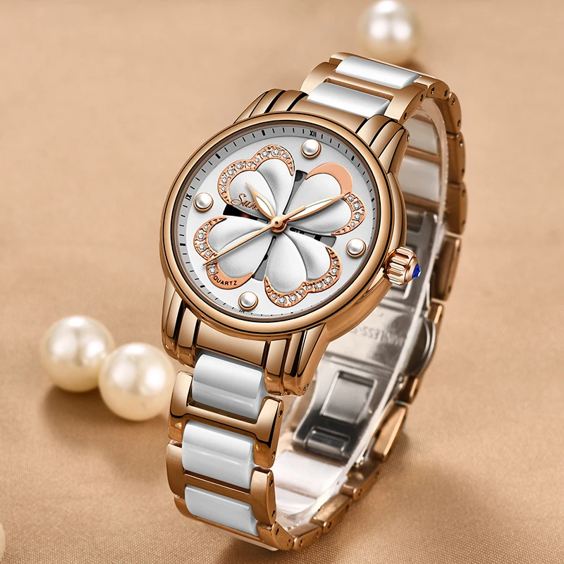 

4 Colors Available SUNKTA Brand Relogio Luxury Ladies Casual Watches Women Waterproof Watch Women Fashion Dress Rhinestone watch