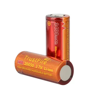 

TrustFire IMR 26650 3.7V 3400mAh Li-ion High Drain Rechargeable Battery (1 Pair)