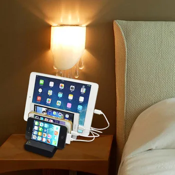

Tinhofire Charging base bracket Desk 4 Ports USB Charger Phone Tablet PC Holder For iphone Mobile Phone Ipad pad tablet pc