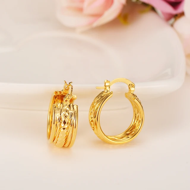 2pairs Good Luck Gold Earring Women Color Number 2pairs Good Luck Gold Earring Women Color Number Earrings Africa Jewelry
